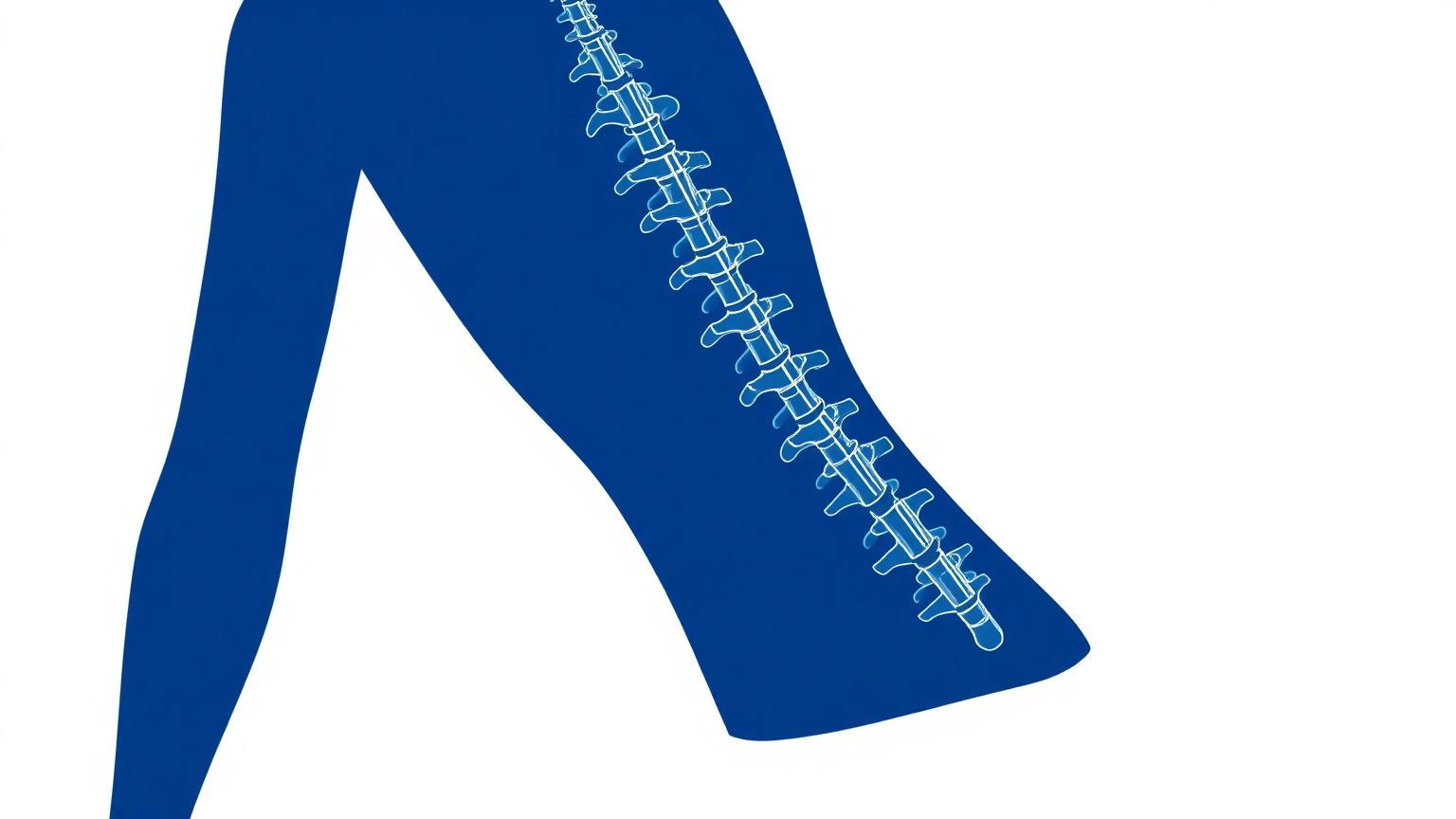 Simple illustration of the lower spine viewed from the side, showing the stacked lumbar vertebrae