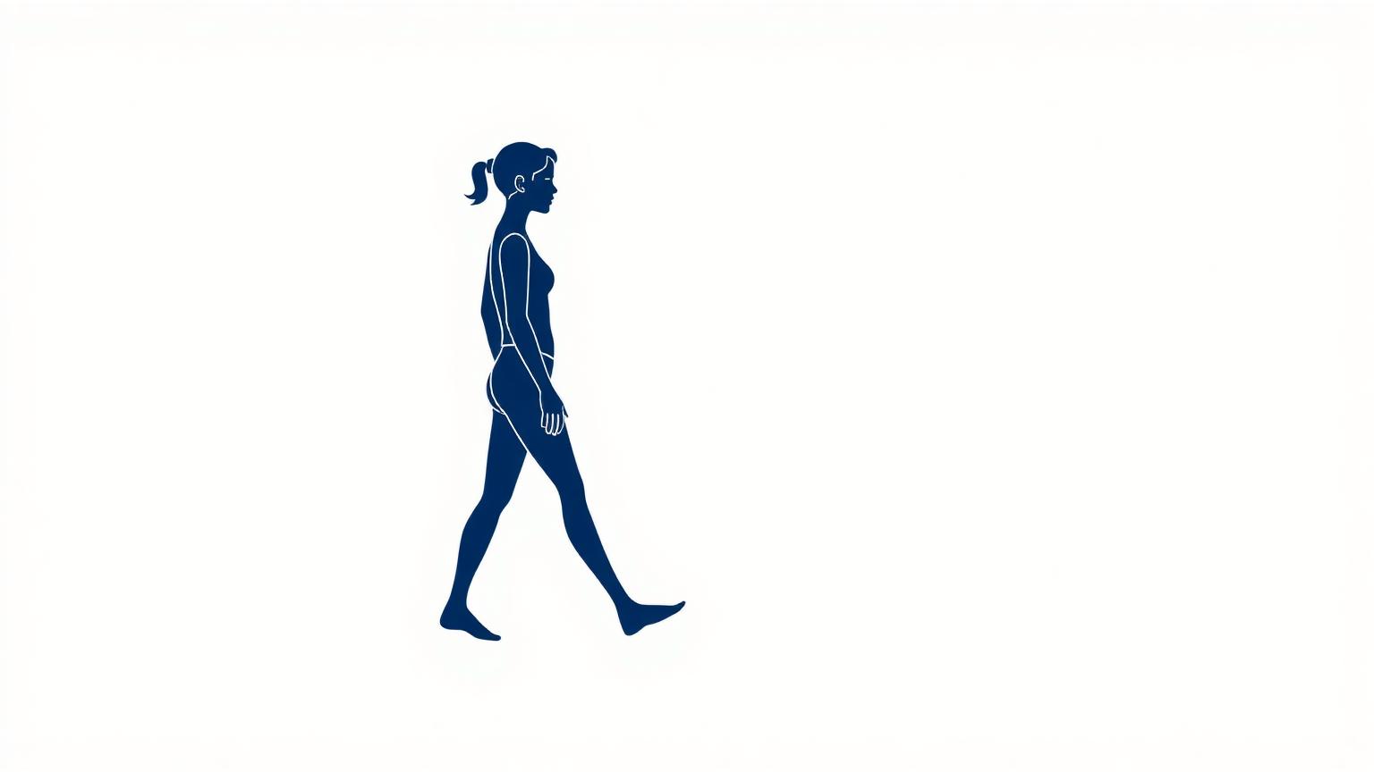 Simple line illustration of a person walking, representing gradual return to normal activity after lower back pain